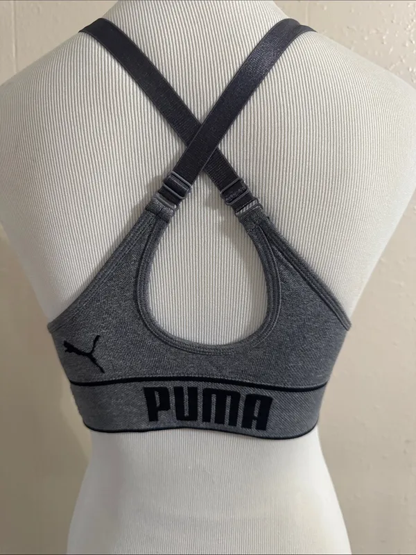 Puma Grey Seamless Racerback Sports Bra - Image 5
