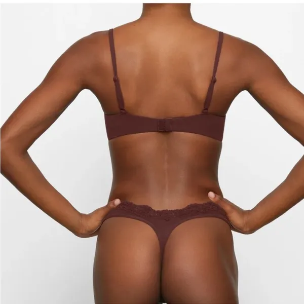 SKIMS FITS EVERYBODY LACE UNDERWIRE BRA COCOA 44D brown‎ NWT - Image 3
