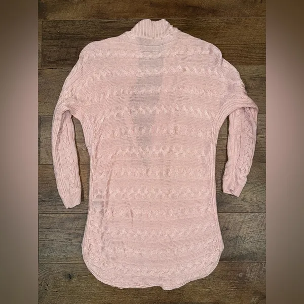 Lauren Ralph Lauren Pink Cable Knit Open Front Cardigan - Image 5