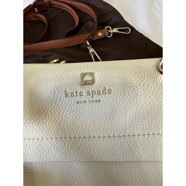 Kate Spade Grant Park Alida Shoulder Tote in bone/dkrst Taupe - Image 8