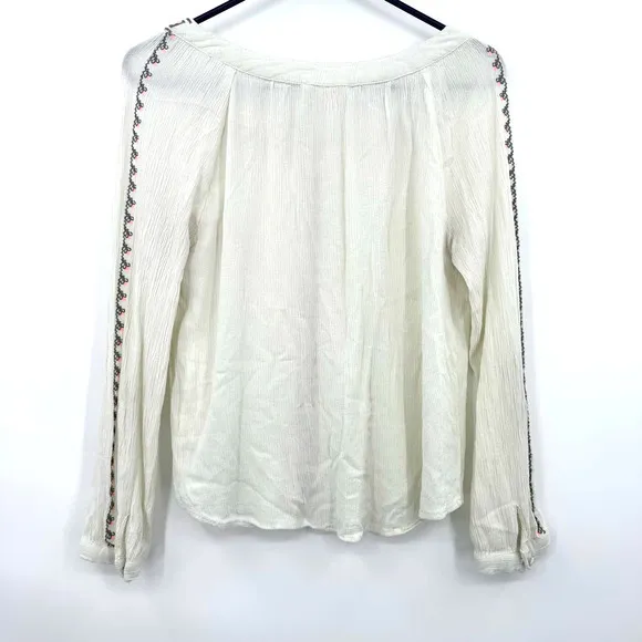 Altar'd State size Large Long Sleeve Cream Blouse‎ embroidered - Image 2