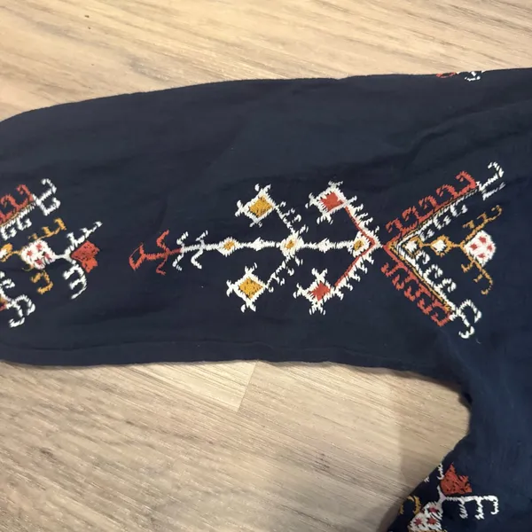 Madewell Women’s Medium Navy Blue and Geometric Print Long Sleeve Tunic - Image 5