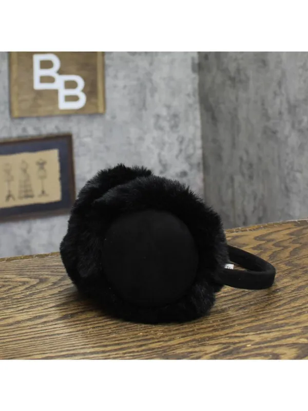 Madden NYC Womens Faux Fur Earmuffs Fuzzy Black - Image 2