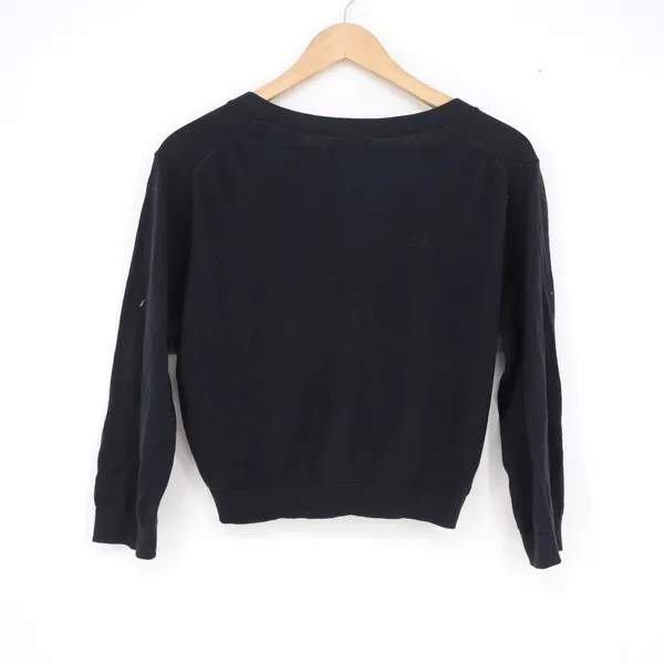 Old Navy Womens Black V-Neck Cropped Cardigan Sweater Size L 3/4 Sleeve - Image 4