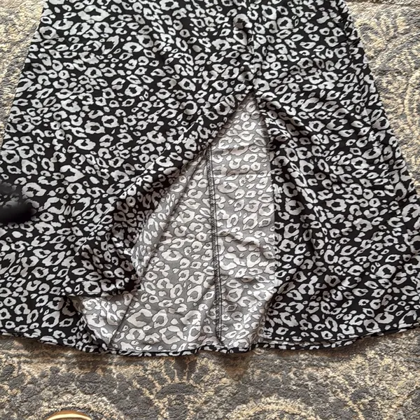SHEIN Women's Boho Print Thigh High Waist A Line Split Midi Skirt Size 4 - Image 3