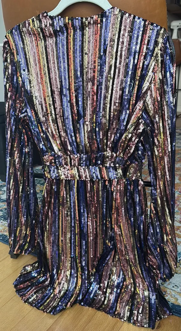 Anna Rae Sequin Stripe Mini Dress - Image 4