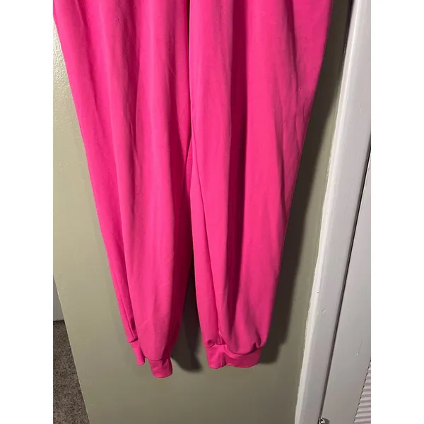 Women's Size XL Athletic Sweatpants Joggers Lounge Pants Bright Pink Pockets - Image 3