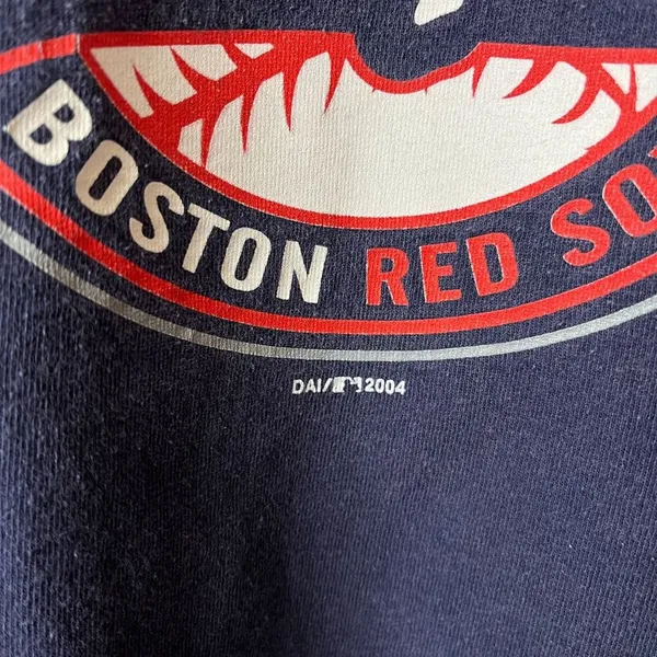 2004 Vintage Y2K Boston Red Sox T Shirt Large L Blue Graphic Tee - Image 16