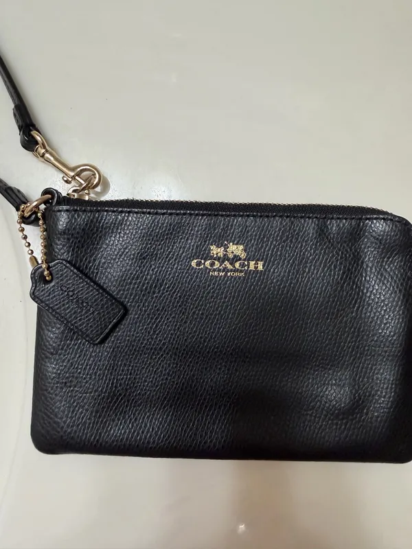 Coach Black Leather Wristlet - Image 2