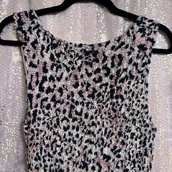 Free People Marigold Black Cheetah Print Stretch Mini Dress Small NWOT - Image 3