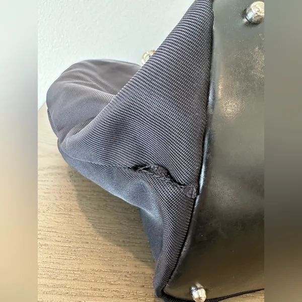 Vintage Gucci Black Bamboo Nylon Tote Bag - Image 15