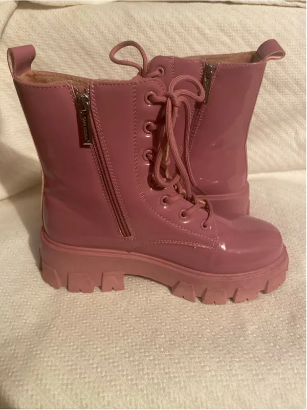Cape Robbin Pink Patent Lug Sole Combat Boots Chunky Platform Indie Sleaze Boho‎ - Image 4