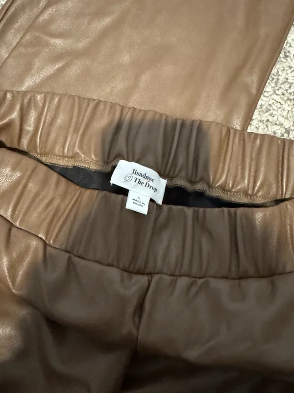Amazon Faux Leather Pants brown - Image 3