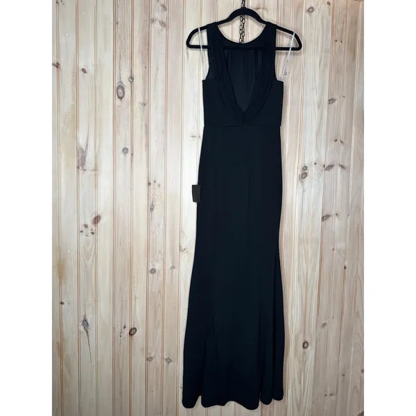 NWT Lulus Maike Black Cowl Back Mermaid Maxi Dress Wedding Gala Banquet Party S - Image 6