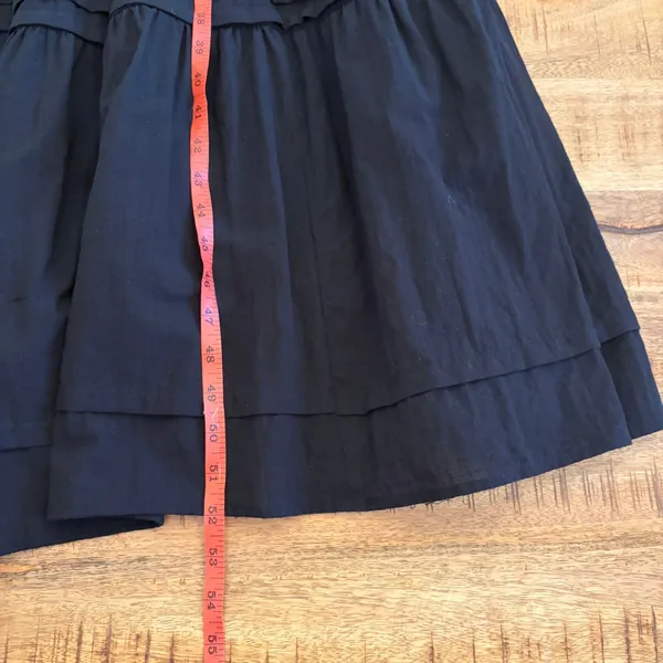 Umgee Tiered Maxi Dress‎ Medium Boho Cottagecore Smocked Waist Cotton LBD Black - Image 12