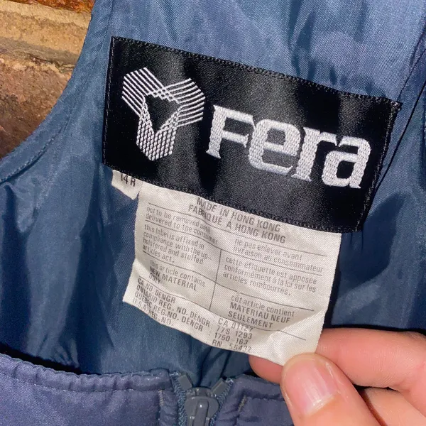 FERA Vintage Gray Insulated Winter Snow Bibs Snow Suit Women's Size 14 - Image 5