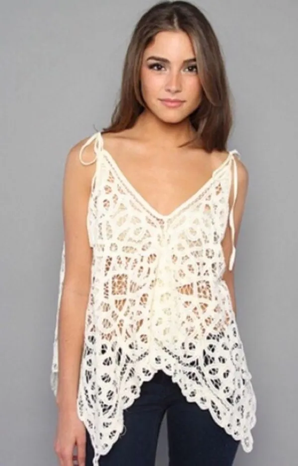 NWOT Free People Lattice Lace Top - Image 2