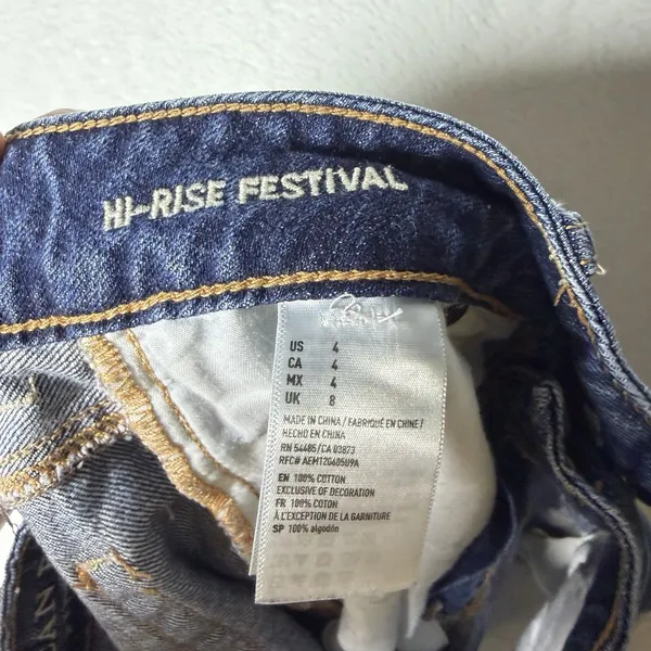 American Eagle Hi-Rise Festival Shorts Cotton Women Distressed Women's Size 4 - Image 7