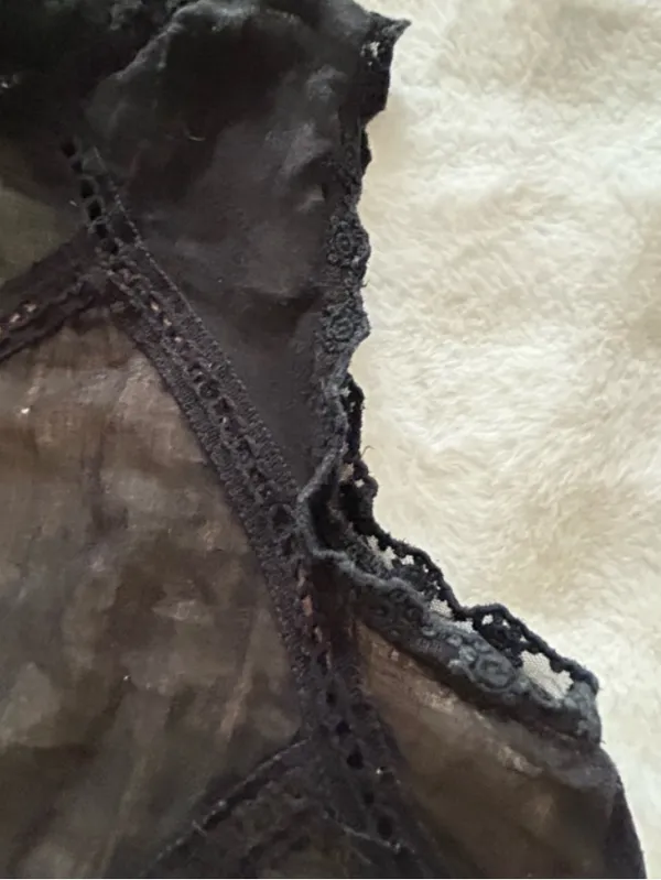 Free People ONE Black Lace Angel Dress Whimsigoth Cutout Size XS. - Image 10