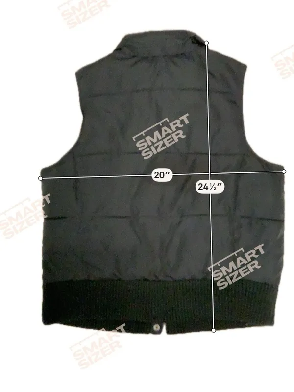 Merona Women’s Large Black Puffer Vest Jacket Quilted Collared Sleeveless Coat - Image 3