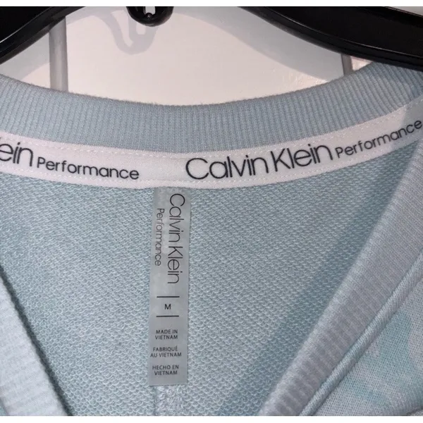 Calvin Klein Performance Aqua Blue Logo Cropped Short Sleeve Top Size Medium NWT - Image 3