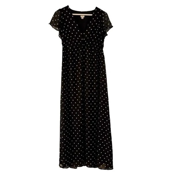 A New Day NWT polka dot chiffon ruffle sleeve maxi dress small - Image 12