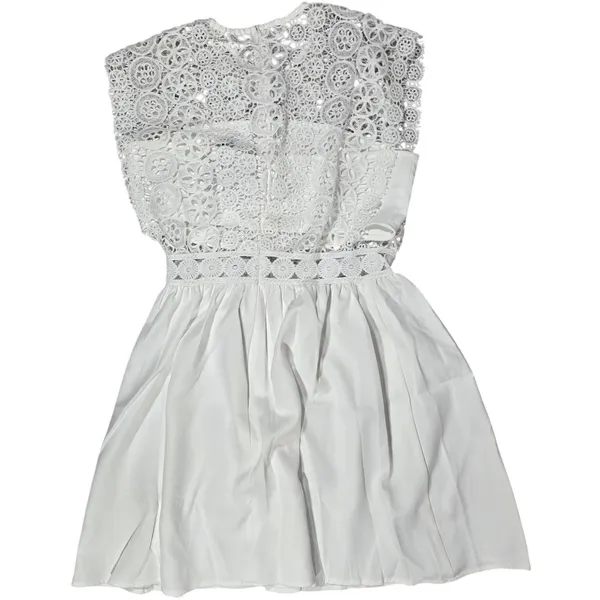 Area‎ Stars White Lace Trim Dress Medium NWT Crochet Boho Coquette Mini - Image 2