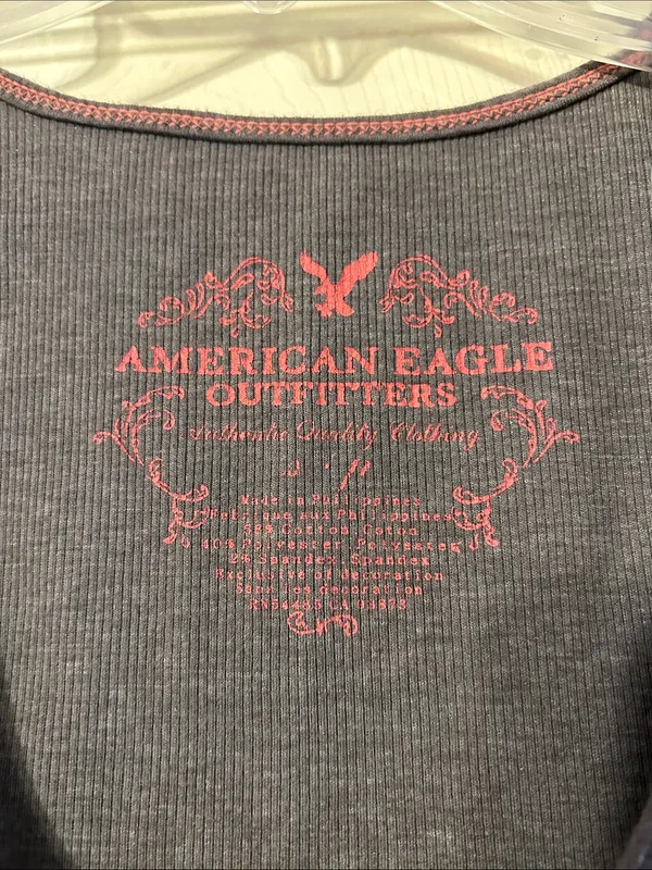 American Eagle Ribbed Tank Tops - Gray & Black - Image 2