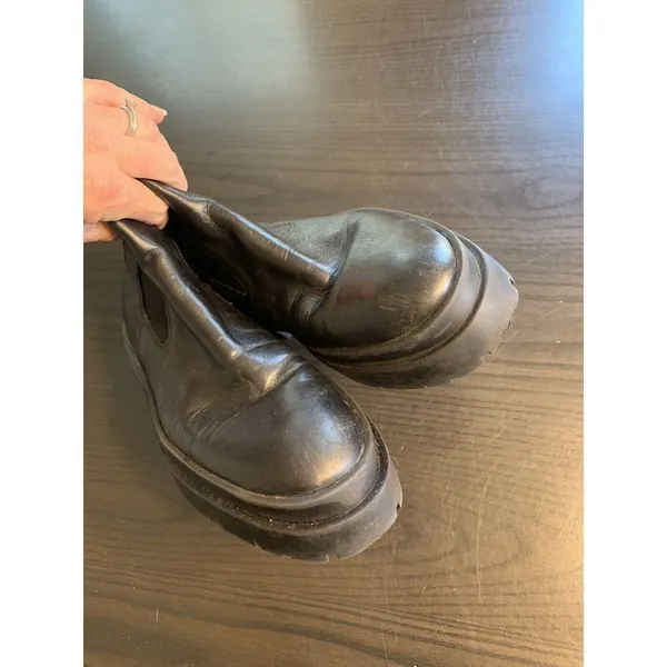Zara Treaded Chelsea Boots Womens‎ Size 37 Black Chunky Lug Y2k Boho - Image 7