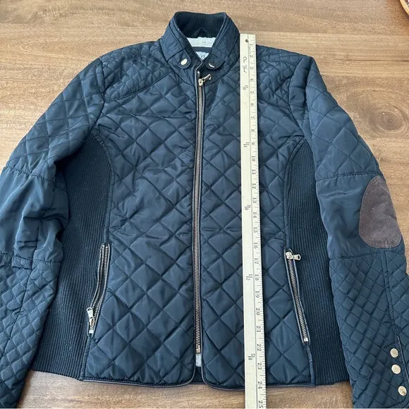 Ci Sono Quilted Puffer Jacket Womens Large Preppy Winter Elbow‎ Patches Zip Up - Image 16