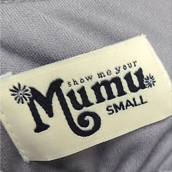 Show‎ Me Your Mumu Hacienda Maxi Dress Steel Grey Chiffon Cold Shoulder Small - Image 6