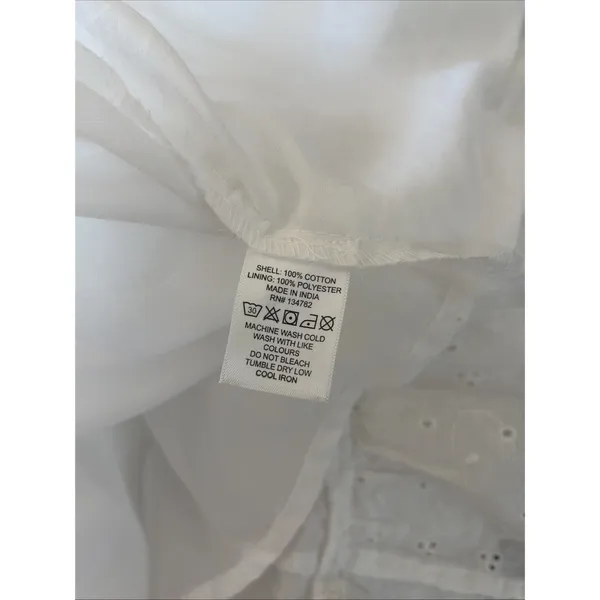 Indulge In Style Eyelet Tiered Midi Dress Womens Size L White Boho Ruffle Cotton - Image 6