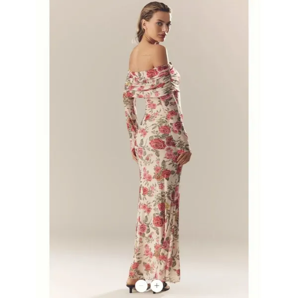 Anthropologie AFRM Long-Sleeve Off-The-Shoulder Mesh Maxi Dress - Image 3