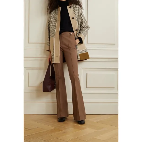 NWT Veronica Beard Elsbury in Cocoa Pintuck Stretch Flare Pants 14 $398 - Image 7