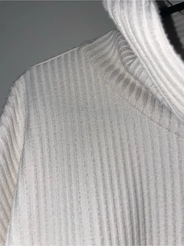 Altar'd State Revival Ribbed Hooded Pullover Cream Sweater Size L - Image 4