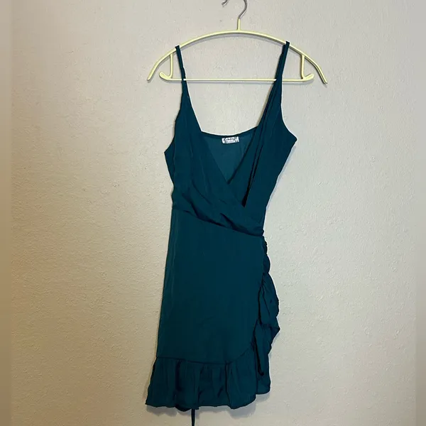 Free People Intimately All My Love Shine‎ Wrap Slip Emerald Green Size Small - Image 3