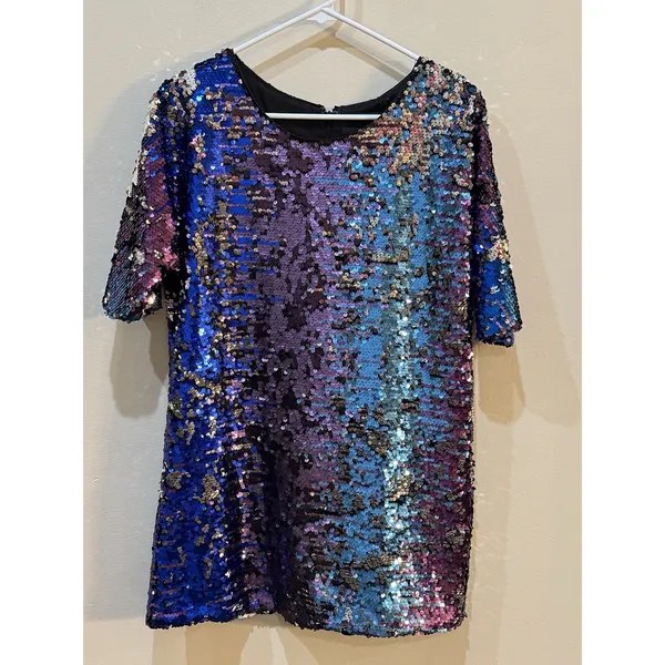Matte Magenta BLAQUE LABEL All Over Sequins Size Small Revolve Club Party Glam - Image 2