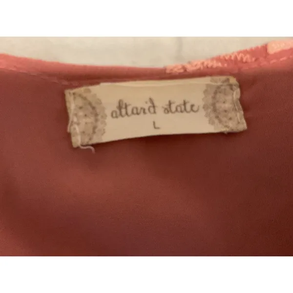 Altard State Dusty Rose Floral Embroidered Ruffle V Neck Mini Dress Long Sleeve - Image 14