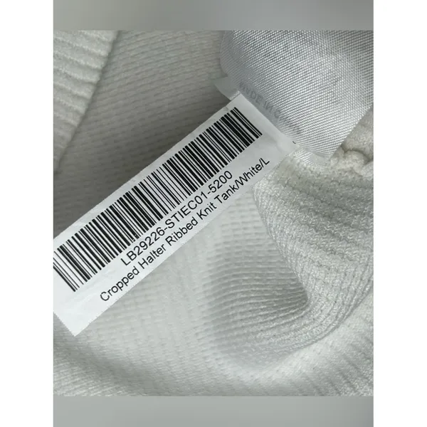 Quince White Cropped Halter Ribbed Knit Sleeveless Tank Top Women’s Size Large - Image 11