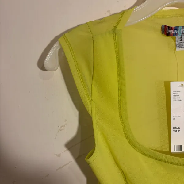 NWT Zara Sheer Mesh Neon Yellow Crop Top - Image 6