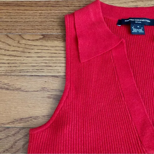 French Connection Sleeveless V Neck Knit Tank Top Sweater Women’s Size M NWOT - Image 5