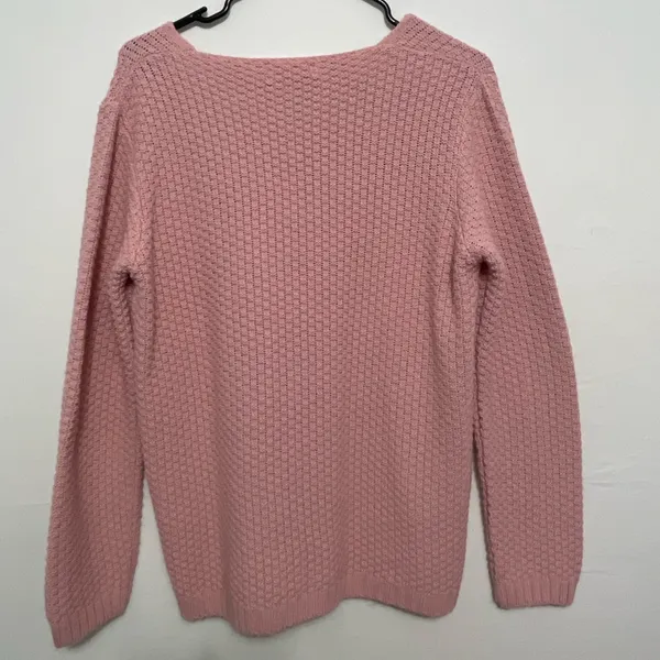 Algo Bonito Size S Pink Textured Knit SweaterV-Neck | Made in Spain/(A188)✨ - Image 3