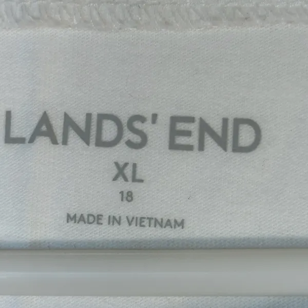 Lands End Womens White Cotton Sleeveless Embroidered Cover Up Dress XL 18 Resort - Image 3