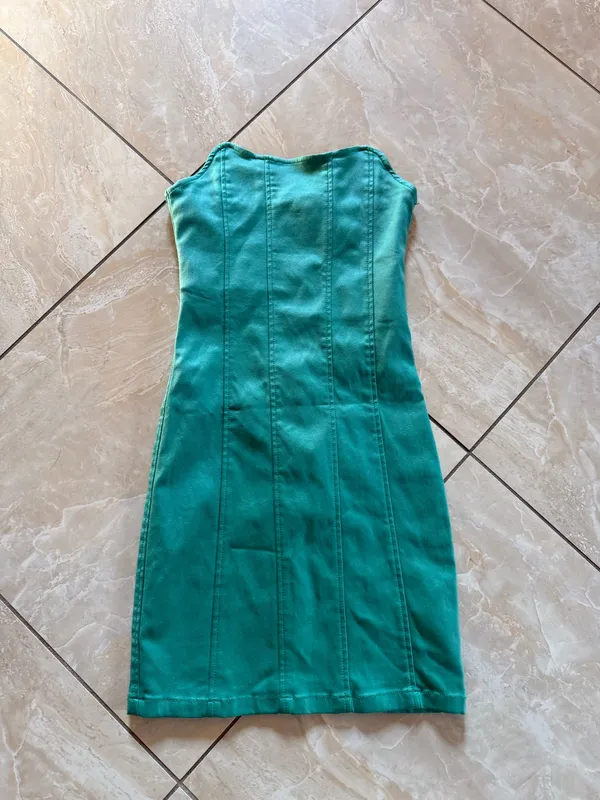 Strapless Mint Green Slim Fit Mini Dress - Image 2