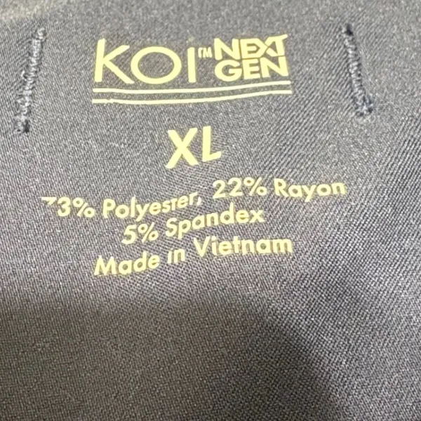 Koi Womens‎ Scrub Top XL Navy Stretch Utility Pockets Workwear Medical Nurse - Image 5