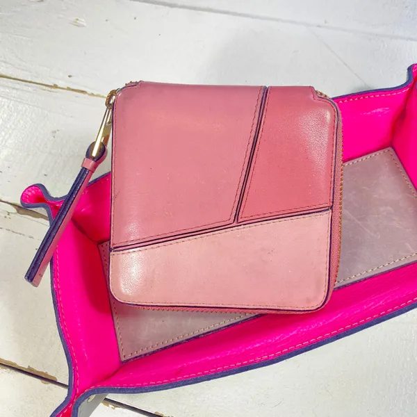 Pink Leather Puzzle Wallet - Image 3