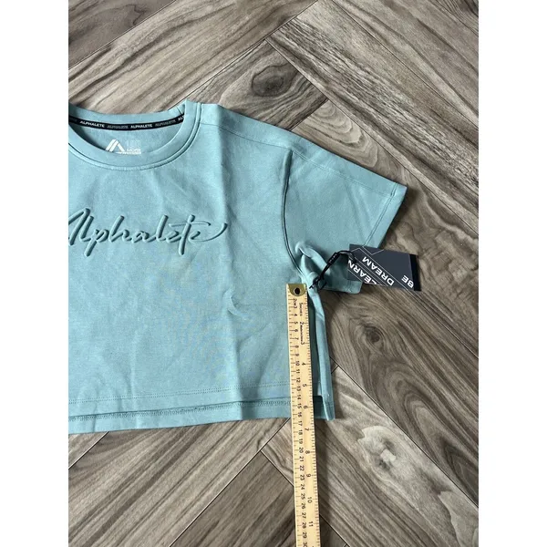Alphalete Woman’s ELMTS Short SLEEVE Crop - Teal , Size XS - Image 5