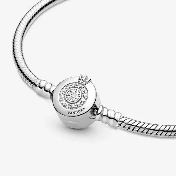 🆕Pandora Moments Sparkling‎ Crown O Snake Chain Bracelet - Image 4