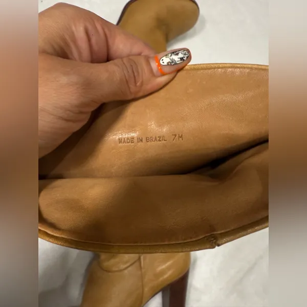 Retro Y2K Vintage Dani Tan Leather Boots size 7 - Image 11