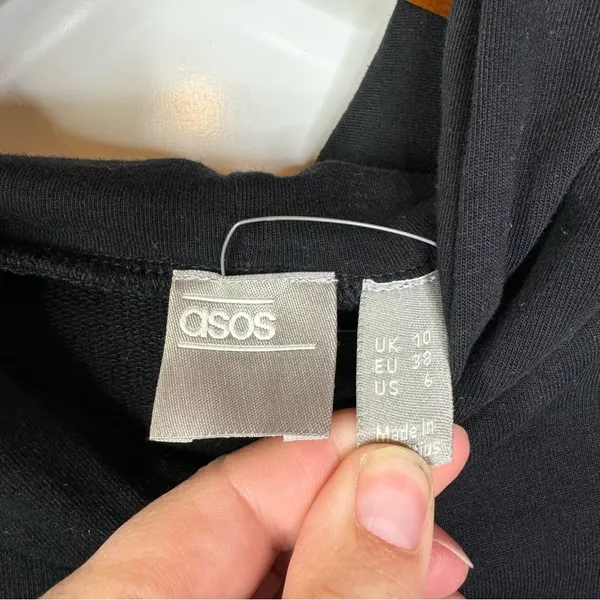 Asos Black Sweatshirt Tunic Dress Size‎ 6 - Image 3